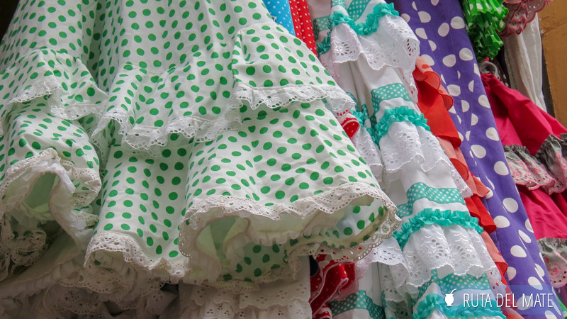 Typical dresses with polka dots at the Feria de Mayo in Cordoba