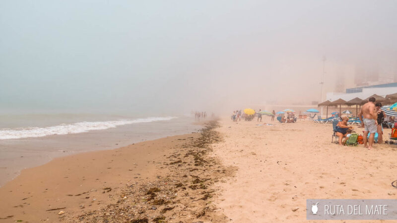 The long beach of La Victoria in Cadiz