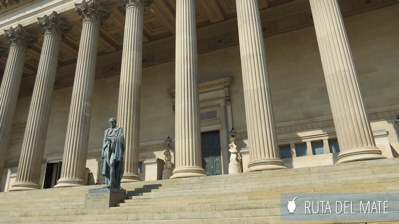 The Corinthian columns on the facade of St. George Hall in Liverpool