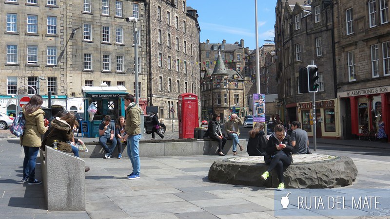Plataforma circular en donde se realizaban las ejecuciones en Grass Market en Edimburgo