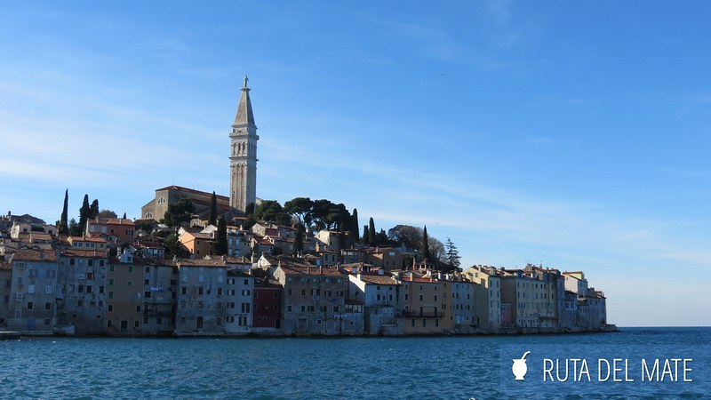 View of Rovinj, the peninsula bordering the sea