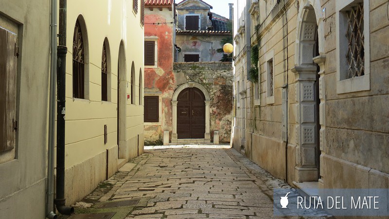 Cobbled streets in the centre of Porec