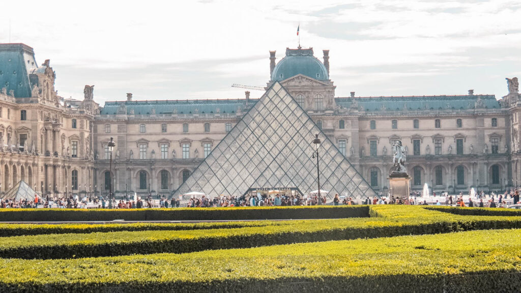 The inverted pyramid outside the Louvre Museum