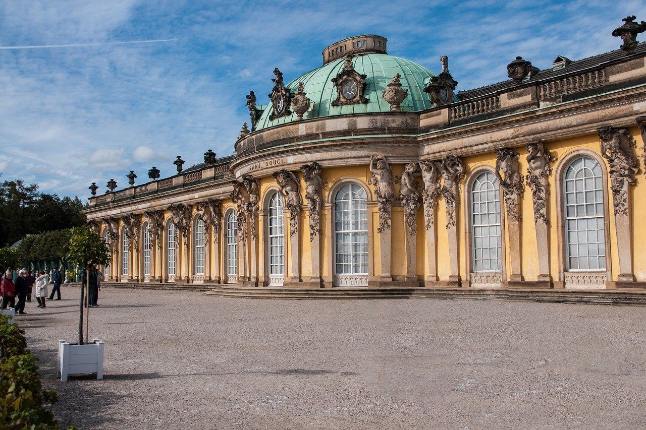 Una de las fachadas del Palacio Sanssouci en Potsdam