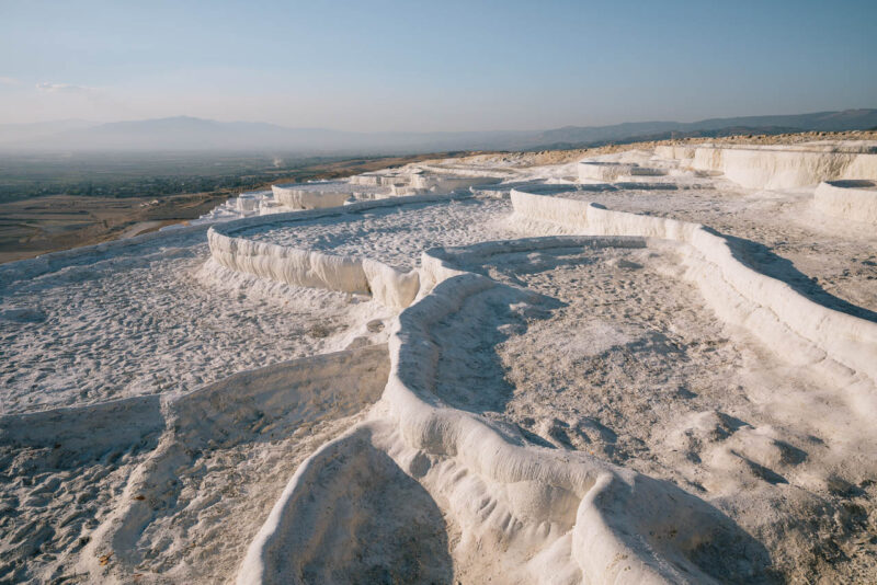 Los travertinos de Pamukkale secos. Cual es el mejor seguro de viaje a Turquia
