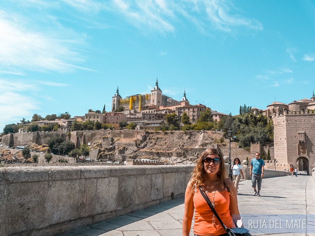 Flor en el puente que da acceso al centro histórico de Toledo