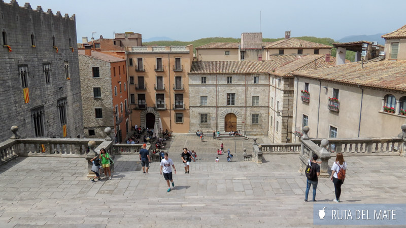 The staircase leading up to Girona Cathedral