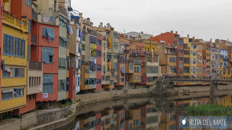 The hanging houses in Girona on the banks of the Onyar River