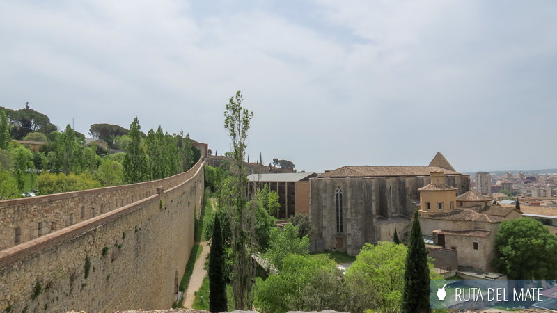 The city walls surrounding Girona’s old town