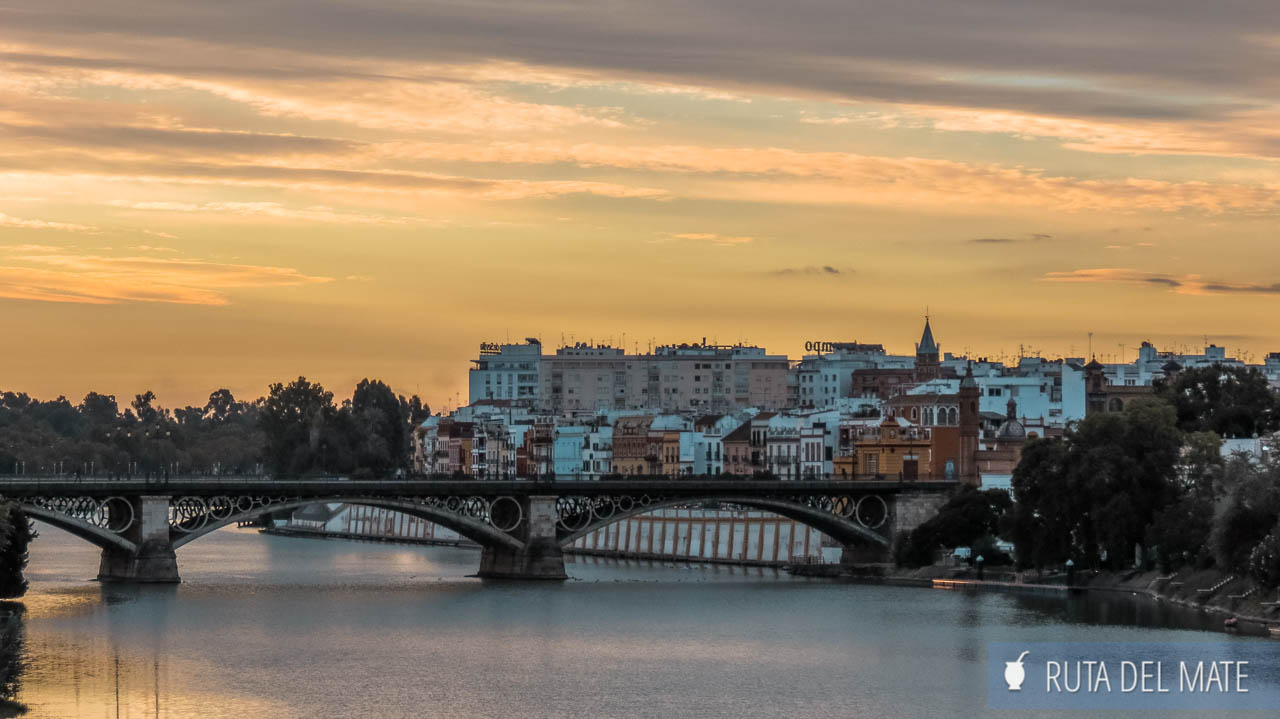 The Triana Bridge over the Guadalquivir River in Seville