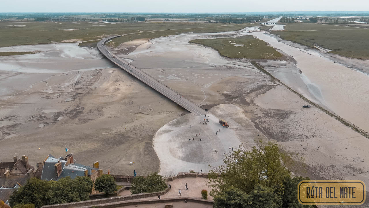 Entrance to Mont Saint-Michel from inside, at low tide.